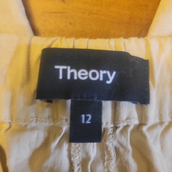 THEORY Treeca Pull-On Pant in Admiral Crepe - Color "Rice", Ankle - Size L - Picture 7 of 11